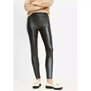 Loft Black Faux Leather Pants, XL